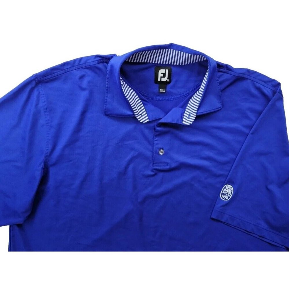 Euc FootJoy FJ Men XXL Royal Blue Performance Golf Polo Jonathan's Landing 2XL